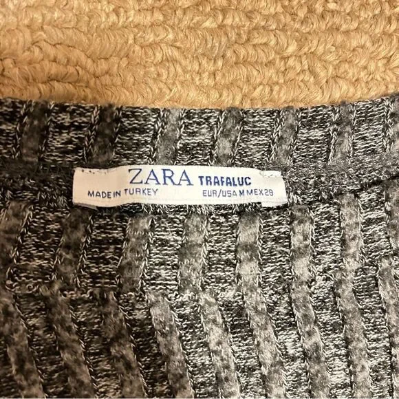 Zara Trafuluc Gray Ribbed Knit Sweater - M - Picture 7 of 12